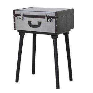 Billy Vintage Silver Trunk Side Table